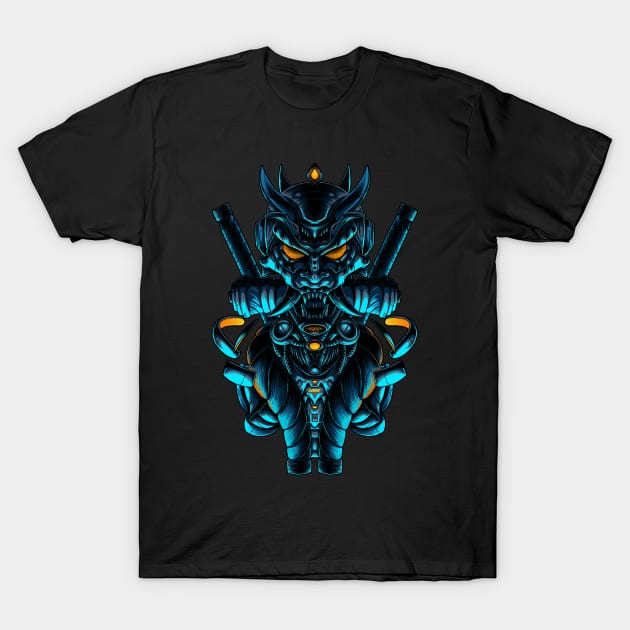 Cyber Oni Mask T-Shirt by FUJHINE